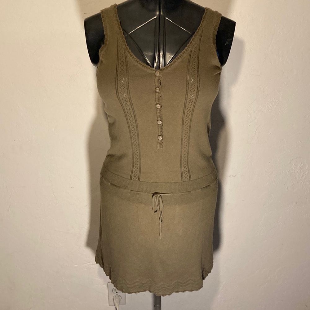 Tapemeasure Medium Green Midi Sleeveless Dress